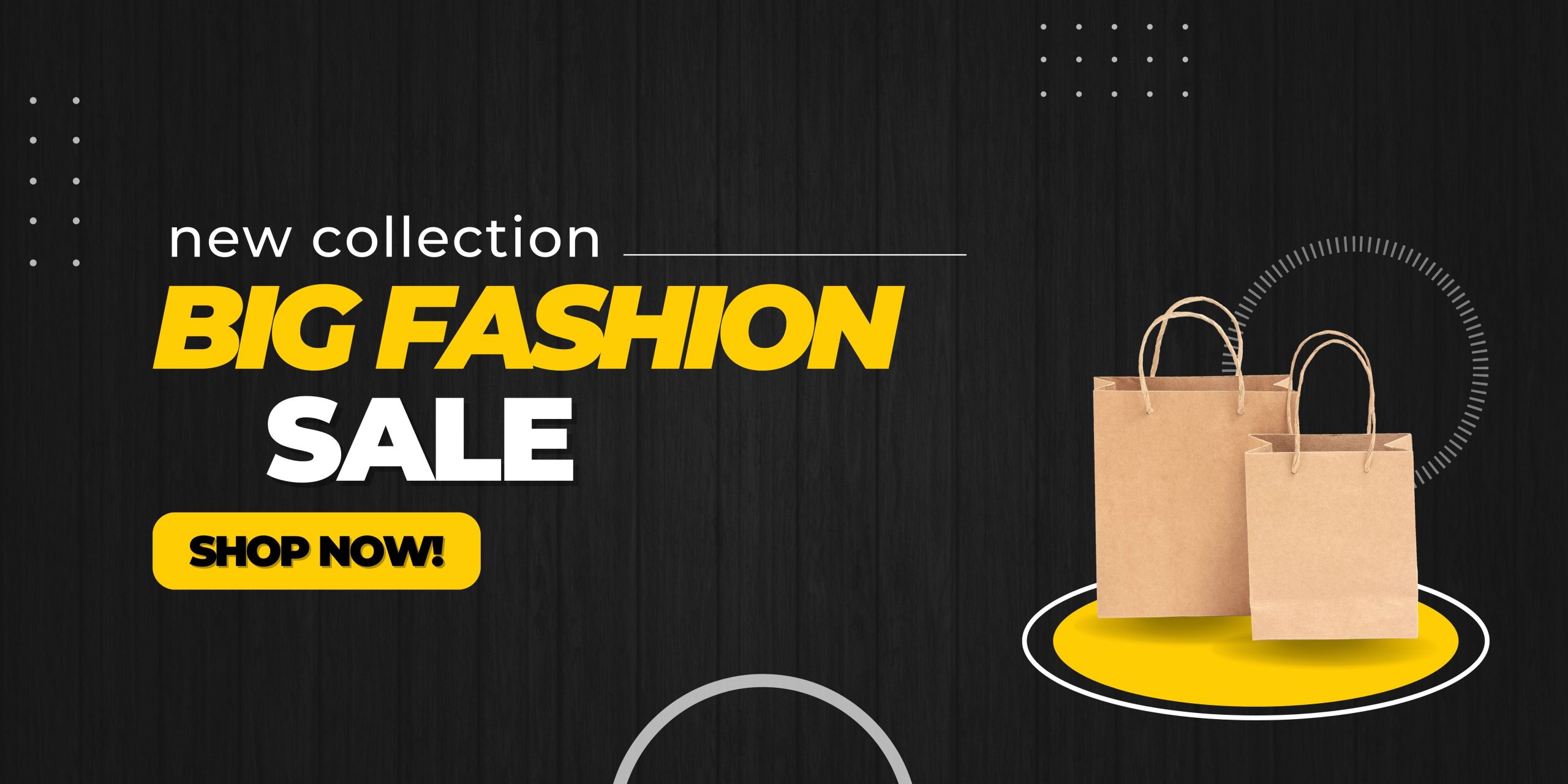 Black Yellow Bold Bag Fashion Sale Banner